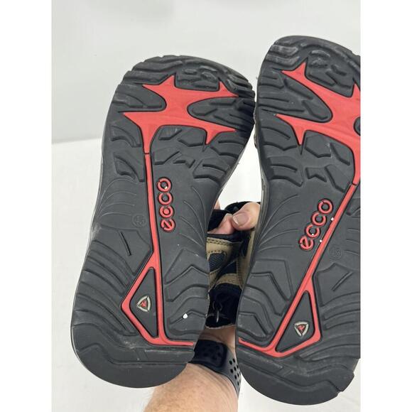 Ecco Mens Sandals Black Brown Open-Toe Adjustable Strappy‎ Sports SZ 43 - Picture 6 of 7